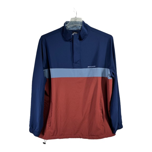 Skechers Other - Skechers Mens Skechweave Windbreaker Jacket Size L Block Color Pullover 1/4 Zip